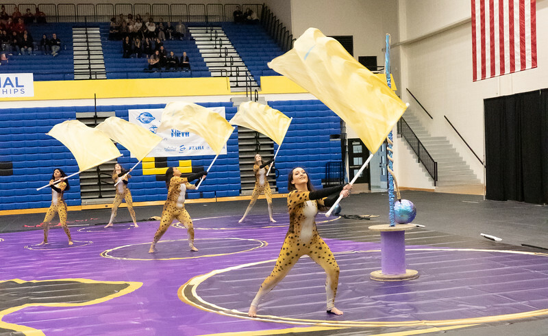 winter guard spinning flags